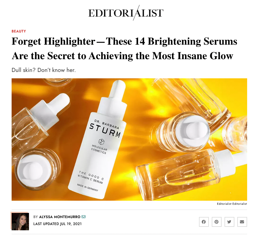 Editorialist: Forget Highlighter—These 14 Brightening Serums Are the Secret to Achieving the Most Insane Glow