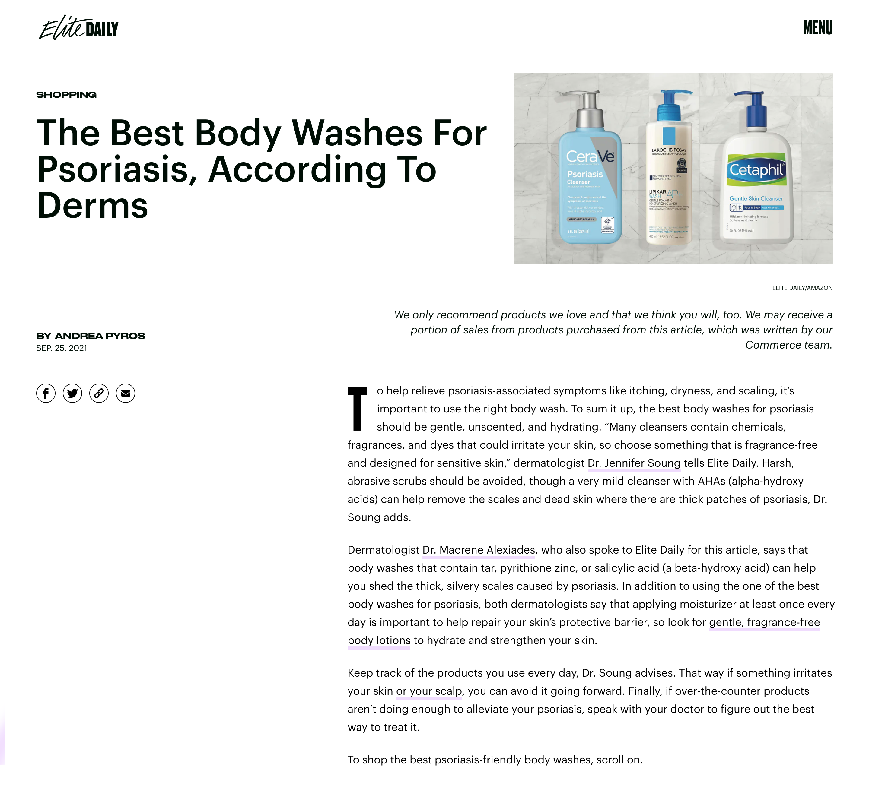 Elite Daily The Best Body Washes For Psoriasis, According To Derms