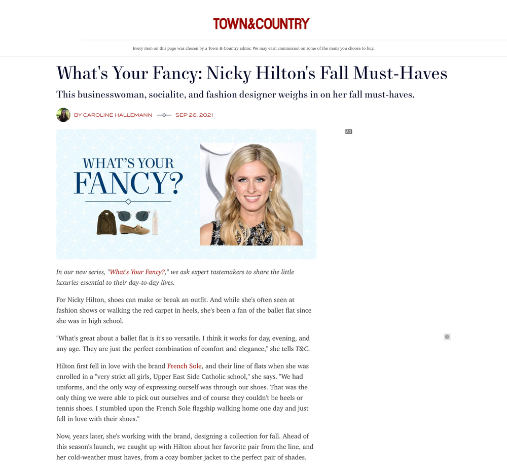 Town & Country: Nicky Hilton's Fall Must-Haves