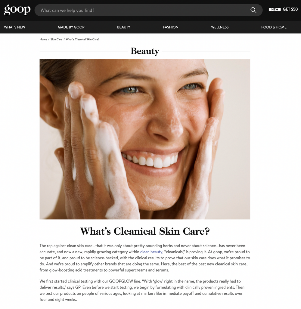 Goop: What’s Cleanical Skin Care?