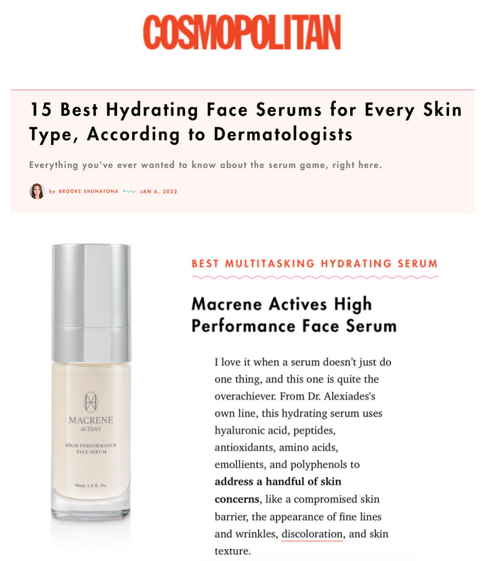 COSMOPOLITAN Magazine Awards MACRENE actives BEST SERUM For All Skin Types as Voted by Dermatologists!