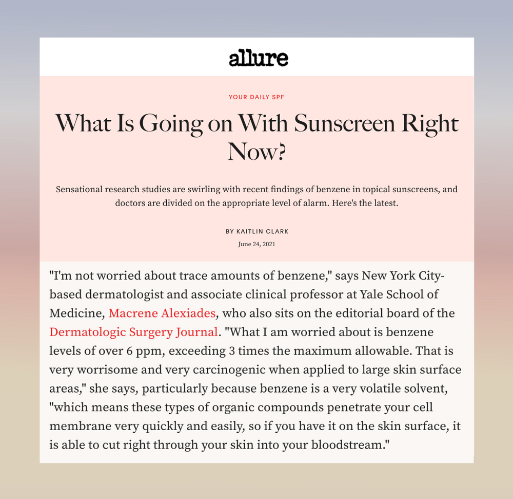 ALLURE + Dr Macrene on Sunscreen Safety