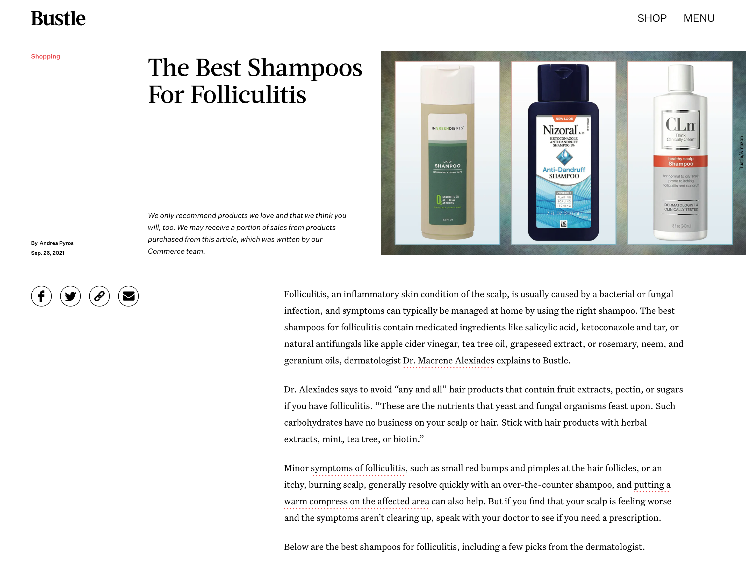 Bustle The Best Shampoos For Folliculitis MACRENE actives