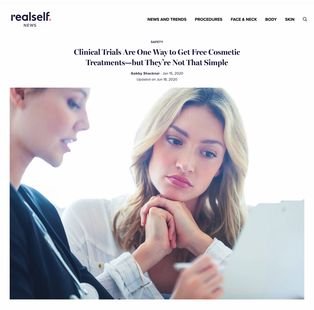 RealSelf: Clinical Trials Are One Way to Get Free Cosmetic Treatments—but They’re Not That Simple